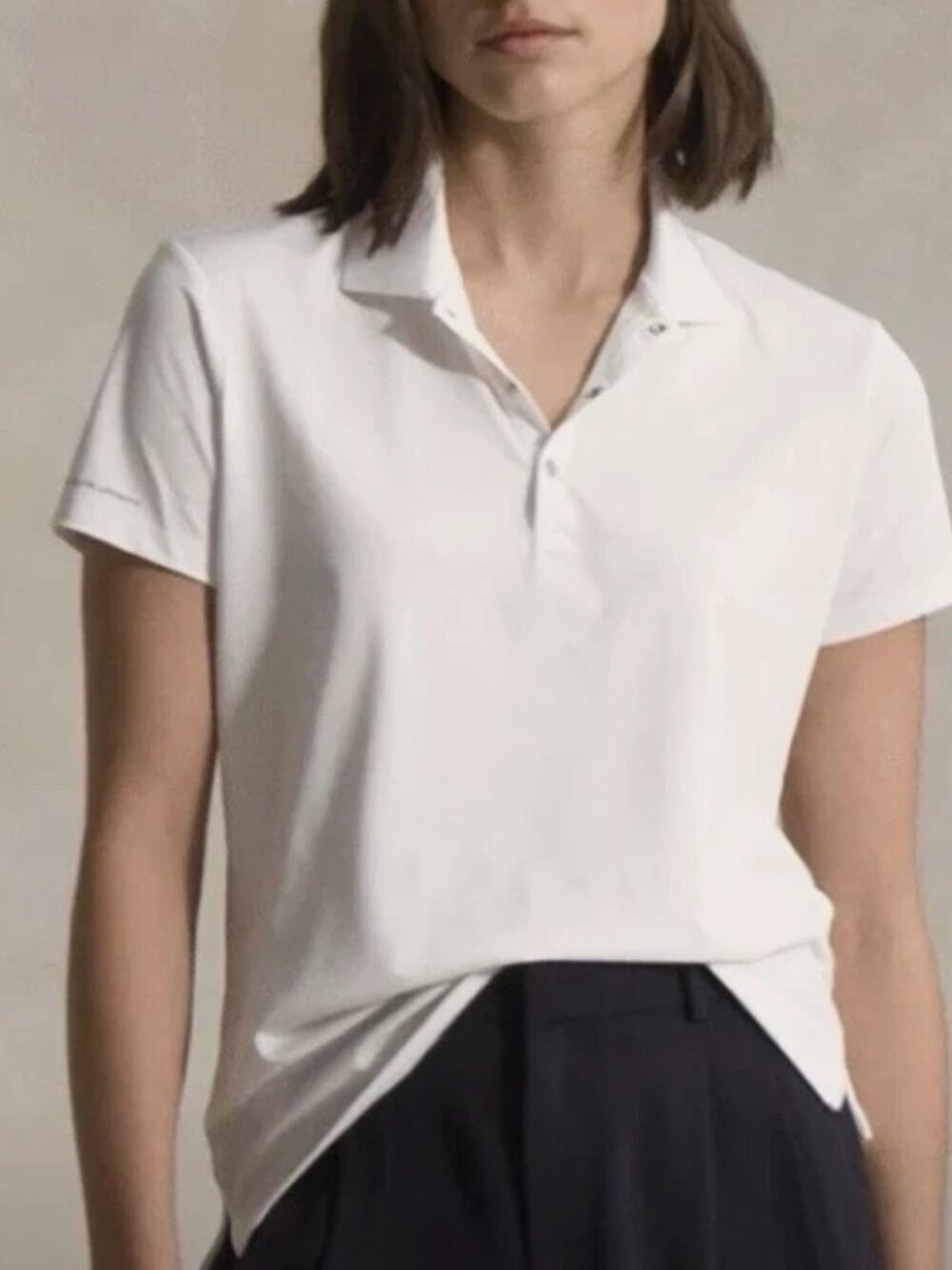 RLX Ralph Lauren Golf Shirt Women's Size L White Lightweight Snap Close